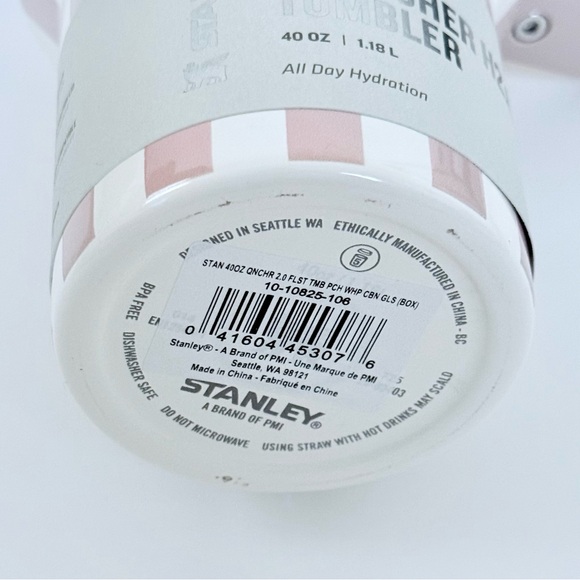 NWT STANLEY Quencher H2.0 Tumbler w/ Handle - Peach Whip Cabana Gloss - Picture 7 of 7